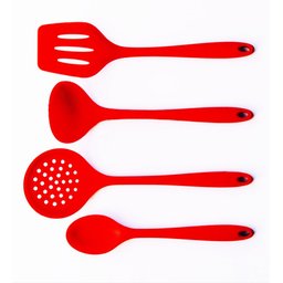 Kit 4 Peças Em Silicone Vermelho Livre de BPA . UnyHome - 2
