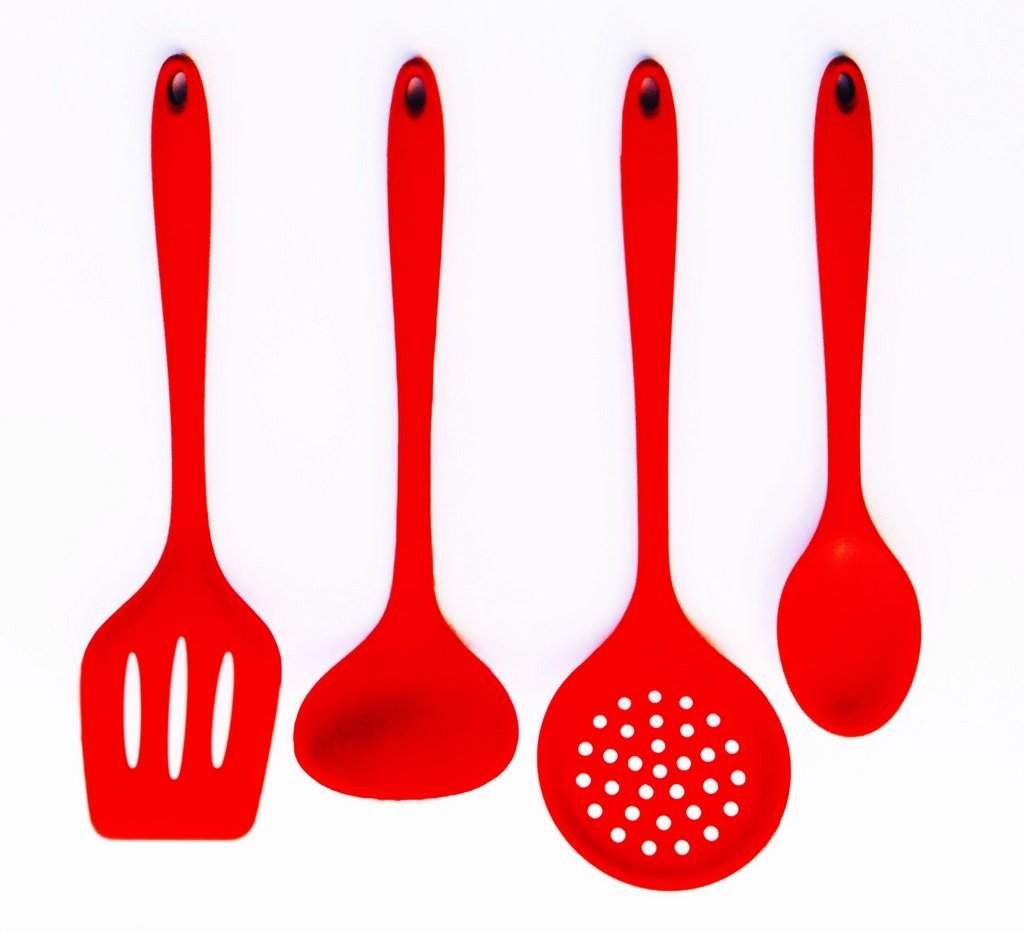 Kit 4 Peças Em Silicone Vermelho Livre de BPA . UnyHome - 3