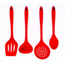 Kit 4 Peças Em Silicone Vermelho Livre de BPA . UnyHome - 3