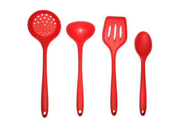 Kit 4 Peças Em Silicone Vermelho Livre de BPA . UnyHome