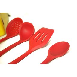 Kit 4 Peças Em Silicone Vermelho Livre de BPA . UnyHome - 4