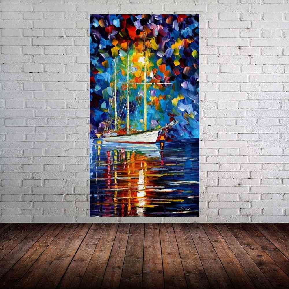 Quadro Pintura Tela Cidade Paisagem Urbana 4314: 120cm (A) x 70cm (L) - 1