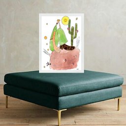 Quadro Pequeno Príncipe - Abaporu 33x24cm - com Vidro:moldura Preta - 2