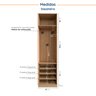 Guarda-Roupa Modulado Joy 4 Peças Penteadeira Espelho Gavetas Cabideiro CabeCasa MadeiraOriginals - 8