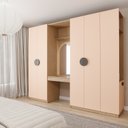Ver imagem 2 de Guarda-Roupa Modulado Joy 4 Peças Penteadeira Espelho Gavetas Cabideiro CabeCasa MadeiraOriginals