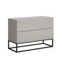 Ver imagem 5 de Mesa de Cabeceira Eros 2 Gavetas 60cm MDF Estilo Industrial Pés de Ferro