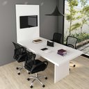 Ver imagem 1 de Mesa Reunião 220cm X 100cm e Painel para Tv até 37 Polegadas Cor:branco