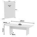 Ver imagem 3 de Mesa Reunião 220cm X 100cm e Painel para Tv até 37 Polegadas Cor:branco