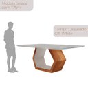 Ver imagem 4 de Mesa de Jantar 180cm x 80cm Tampo Madeira com Vidro Sarah Branco/Laqueado Off White/Cinamomo Imbuia
