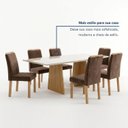 Ver mais imagens de Conjunto de Mesa de Jantar 6 Lugares com Tampo de Vidro Lyra Cinamomo e Marrom