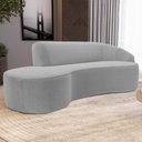 Ver imagem 2 de Sofá Living 3 Lugares 260cm Braço Direito Mozart D06 Bouclê Cinza - Mpozenato