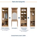 Ver imagem 3 de Conjunto Planejado 4 Peças Cabideiro, Penteadeira com Espelho, Gavetas Joy CabeCasa MadeiraOriginals Cinza/Sereno/Avena