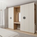 Ver imagem 2 de Conjunto Modulado 4 Peças Cabideiro, Penteadeira com Espelho, Gavetas Joy CabeCasa MadeiraOriginals