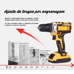 Parafusadeira Compacta 21v para Uso Doméstico e Profissional - 7