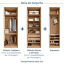 Ver imagem 3 de Conjunto Modulado Joy 3 Peças Cabideiros, Nicho com 2 Gavetas e Sapateira CabeCasa MadeiraOriginals