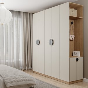Guarda-Roupa Modulado Joy 3 Peças Cabideiros, Nicho com 2 Gavetas e Sapateira Cabecasa Madeiramadeira