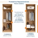 Ver imagem 4 de Conjunto Planejado Joy 3 Peças Cabideiros, Nicho com 2 Gavetas e Sapateira CabeCasa MadeiraOriginals Cinza/Sereno/Avena