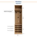 Ver mais imagens de Conjunto Modulado Joy 3 Peças Cabideiros, Nicho com 2 Gavetas e Sapateira CabeCasa MadeiraOriginals