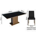 Ver imagem 3 de Conjunto Sala de Jantar Mesa Tampo de Madeira 4 Cadeiras Rustic/preto/oxford Keila Madesa