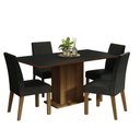 Ver imagem 2 de Conjunto Sala de Jantar Mesa Tampo de Madeira 4 Cadeiras Rustic/preto/oxford Keila Madesa