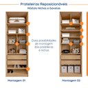 Ver imagem 6 de Guarda-Roupa Modulado Joy 3 Peças 2 Gavetas, Penteadeira Espelho Cabideiro CabeCasa MadeiraOriginals