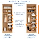 Ver imagem 4 de Guarda-Roupa Modulado Joy 3 Peças 2 Gavetas, Penteadeira Espelho Cabideiro CabeCasa MadeiraOriginals