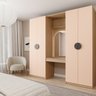 Guarda-Roupa Modulado Joy 3 Peças 2 Gavetas, Penteadeira Espelho Cabideiro CabeCasa MadeiraOriginals - 2