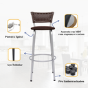 Ver imagem 5 de Kit 3 Bancos Alto Tamborete para Balcão Junco Argila Àrea de Lazer Ilha Bancada bar Churrasqueira