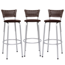 Ver imagem 1 de Kit 3 Bancos Alto Tamborete para Balcão Junco Argila Àrea de Lazer Ilha Bancada bar Churrasqueira