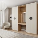 Ver imagem 2 de Guarda-Roupa Modulado Joy 3 Peças 2 Gavetas, Penteadeira Espelho Cabideiro CabeCasa MadeiraOriginals