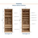 Ver imagem 3 de Guarda-Roupa Planejado Joy 3 Peças 2 Gavetas, Penteadeira Espelho Cabideiro CabeCasa MadeiraOriginals Cinza/Sereno/Avena