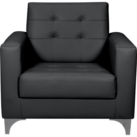 Poltrona Decorativa Thainá Sintético Preto F-281