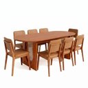 Ver imagem 3 de Conjunto Sala de Jantar 1 Mesa Oval Tali 210cm 8 Cadeiras Miriti CabeCasa MadeiraOriginals