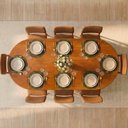 Ver imagem 2 de Conjunto Sala de Jantar 1 Mesa Oval Tali 210cm 8 Cadeiras Miriti CabeCasa MadeiraOriginals