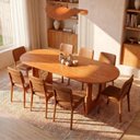 Ver imagem 1 de Conjunto Sala de Jantar 1 Mesa Oval Tali 210cm 8 Cadeiras Miriti CabeCasa MadeiraOriginals