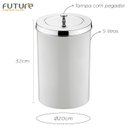 Ver imagem 2 de Lixeira com Tampa 8 Litros Cesto de Lixo Aramado Future Casa:Branco/Cromado