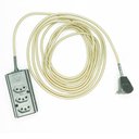Ver imagem 1 de Extensão Elétrica 5 Metros Pp 2x0,75mm² Revestido Tecido Dourado Cabos Immediate Régua de 3 Saídas