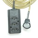 Ver imagem 2 de Extensão Elétrica 5 Metros Pp 2x0,75mm² Revestido Tecido Dourado Cabos Immediate Régua de 3 Saídas