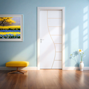 Ver imagem 1 de Folha de Porta Madeira Decorada 210x80cm Espessura 3,5cm Cantareira MGM Branco