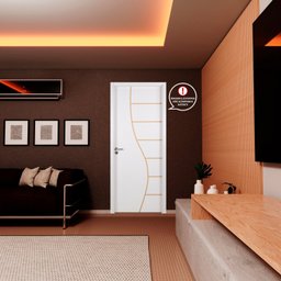 Folha de Porta Madeira Decorada 210x80cm Espessura 3,5cm Cantareira MGM - 4