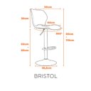 Ver imagem 2 de Kit 2 Banquetas Alta Giratória com Encosto Couro Bristol Fratini