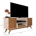 Ver imagem 3 de Rack para TV Domus Prime 160cm MDP Ripado Off White Freijó Germai Móveis