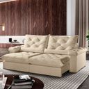 Ver imagem 1 de Sofá Retrátil e Reclinável 2,80m 4 Lugares Pillow com 18cm Fibra Siliconada Veneza - Movenzo Estofad