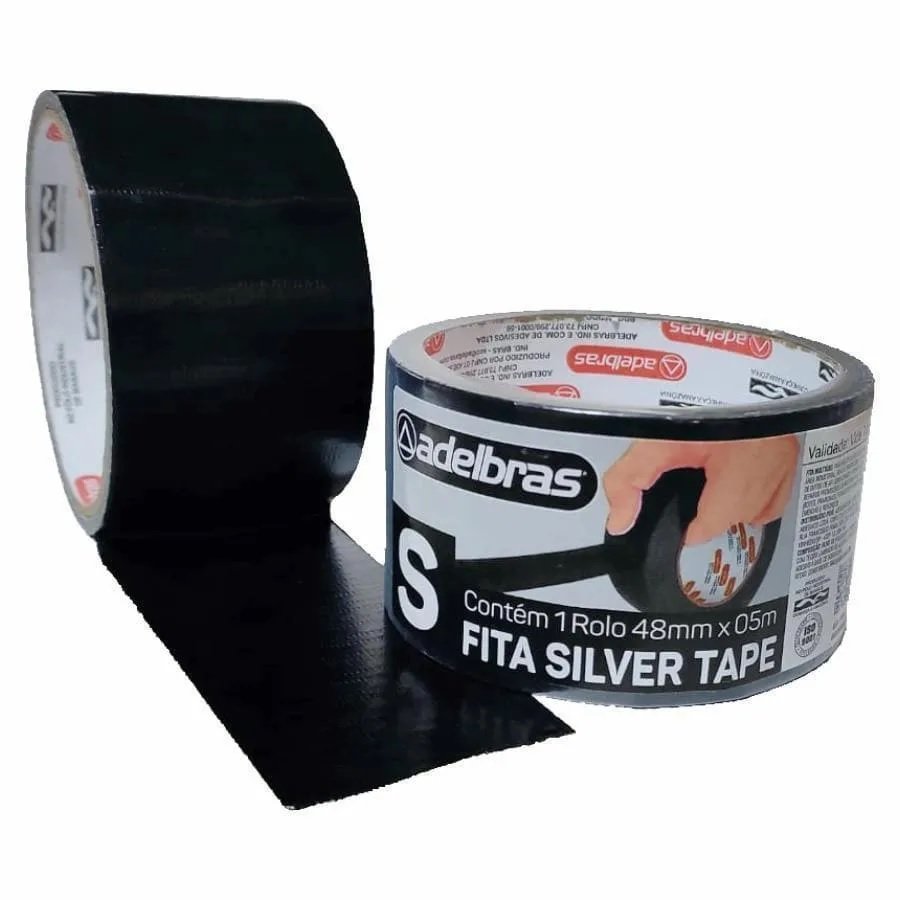 Fita Multi Uso Tipo Silver Tape Preta 48m Adelbra - 1