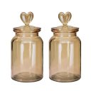 Ver imagem 1 de Pote Vidro Hermético Âmbar Decor Afeto Coração 1310ml