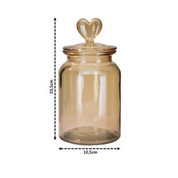 Pote Vidro Hermético Âmbar Decor Afeto Coração 1310ml - 6