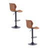 Kit 2 Banquetas Alta Giratória com Encosto Couro Bristol Fratini - 1
