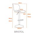 Ver imagem 3 de Kit 2 Banquetas Alta Giratória com Encosto Couro Bristol Fratini Marrom/Caramelo