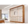 Guarda Roupa Casal 3 Portas e 9 Gavetas Athenas C/ Espelho Naturale/off White - Bianchi - 1