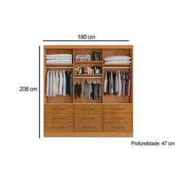 Guarda Roupa Casal 3 Portas e 9 Gavetas Athenas C/ Espelho Naturale/off White - Bianchi - 3 Guarda Roupa Casal 3 Portas e 9 Gavetas Athenas C/ Espelho Naturale/off White - Bianchi - 3